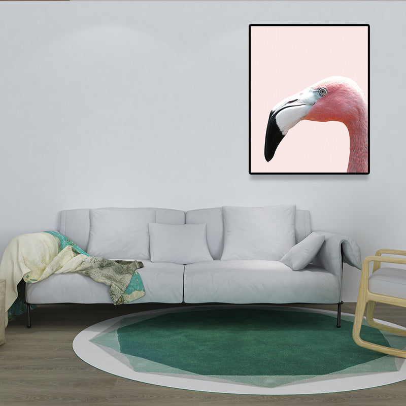 Head of Flamingo Canvas Print Tropical Textured Family Room Wall Art in Pink Clearhalo 'Art Gallery' 'Canvas Art' 'Coastal Art Gallery' 'Tropical' Arts' 1641711