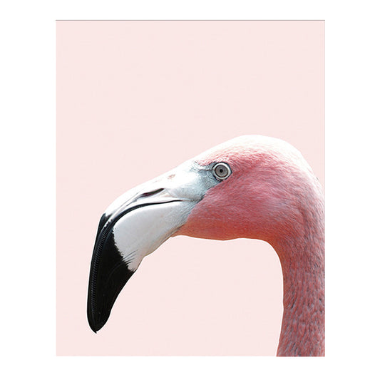 Head of Flamingo Canvas Print Tropical Textured Family Room Wall Art in Pink Clearhalo 'Art Gallery' 'Canvas Art' 'Coastal Art Gallery' 'Tropical' Arts' 1641713