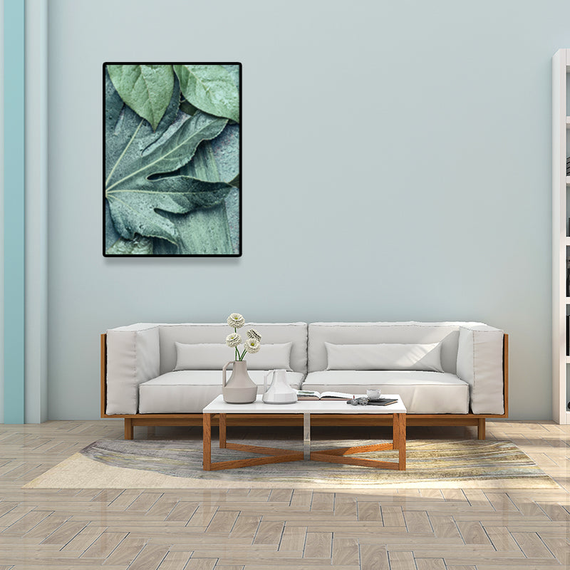 Farmhouse Leaf Print Wall Art Canvas Textured Green Wall Decoration for Family Room Clearhalo 'Art Gallery' 'Canvas Art' 'Country Art Gallery' 'French Country' 'Rustic' Arts' 1641718