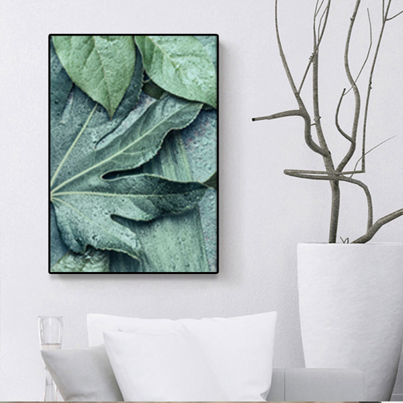Farmhouse Leaf Print Wall Art Canvas Textured Green Wall Decoration for Family Room Clearhalo 'Art Gallery' 'Canvas Art' 'Country Art Gallery' 'French Country' 'Rustic' Arts' 1641719
