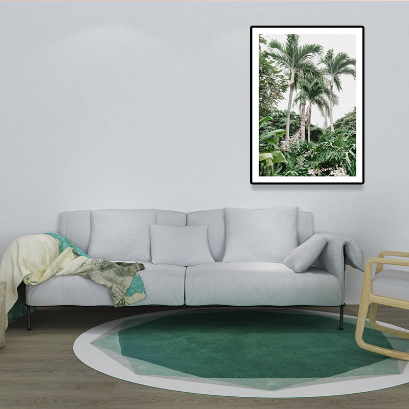 Green Areca Trees Wall Art Print Textured Tropical House Interior Wrapped Canvas Green Clearhalo 'Art Gallery' 'Canvas Art' 'Coastal Art Gallery' 'Tropical' Arts' 1641724