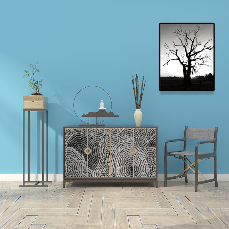 Vintage Bare Tree Wall Decor Canvas Textured Dark Color Wall Art Print for Corridor Clearhalo 'Arts' 'Canvas Art' 1641760