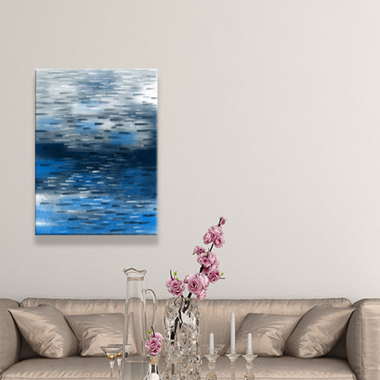 Beautiful Abstract Artwork Painting for House Interior Brush Stroke Wall Decor in Blue Blue Clearhalo 'Art Gallery' 'Canvas Art' 'Contemporary Art Gallery' 'Modern' Arts' 1641766