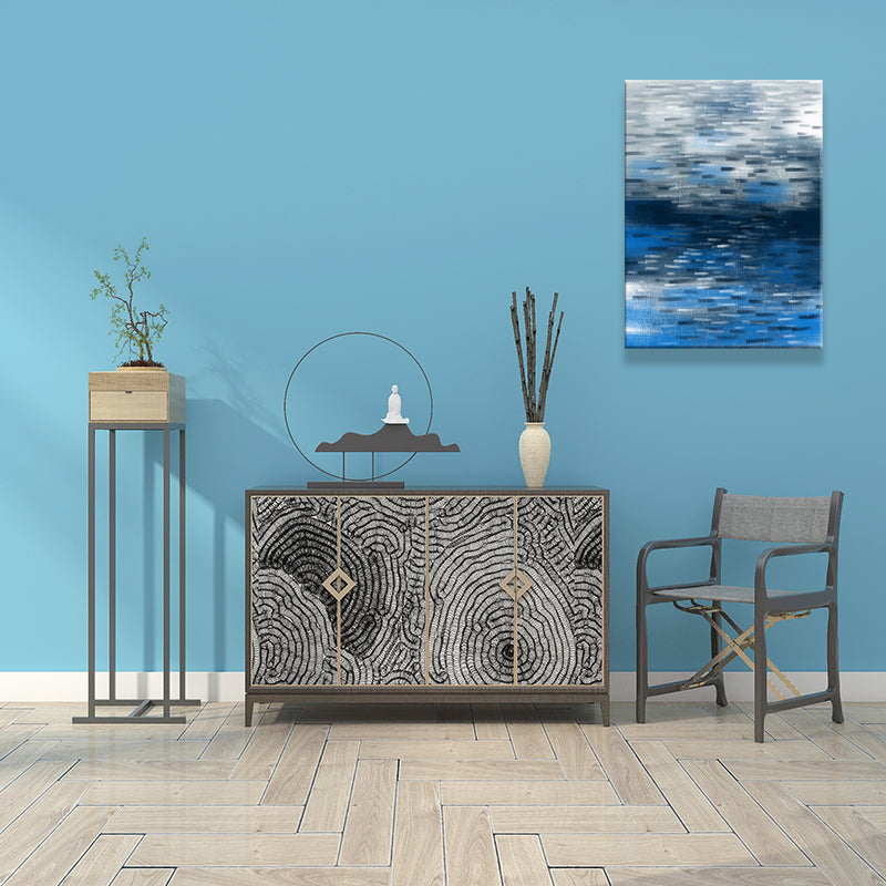 Beautiful Abstract Artwork Painting for House Interior Brush Stroke Wall Decor in Blue Clearhalo 'Art Gallery' 'Canvas Art' 'Contemporary Art Gallery' 'Modern' Arts' 1641768