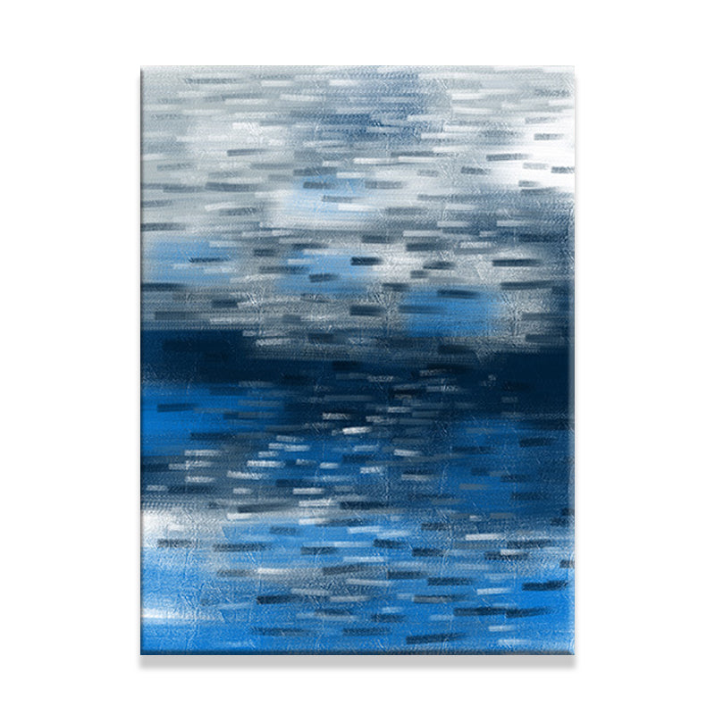 Beautiful Abstract Artwork Painting for House Interior Brush Stroke Wall Decor in Blue Clearhalo 'Art Gallery' 'Canvas Art' 'Contemporary Art Gallery' 'Modern' Arts' 1641769