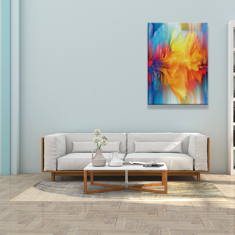 Blossom Canvas Wall Art Modern Style Fascinating Abstract Painting in Yellow and Blue Yellow Clearhalo 'Art Gallery' 'Canvas Art' 'Contemporary Art Gallery' 'Modern' Arts' 1641773