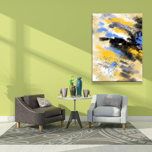 Modernist Canvas Print Yellow Abstract Oil Painting Wall Art for Family Room Yellow Clearhalo 'Art Gallery' 'Canvas Art' 'Contemporary Art Gallery' 'Modern' Arts' 1641808