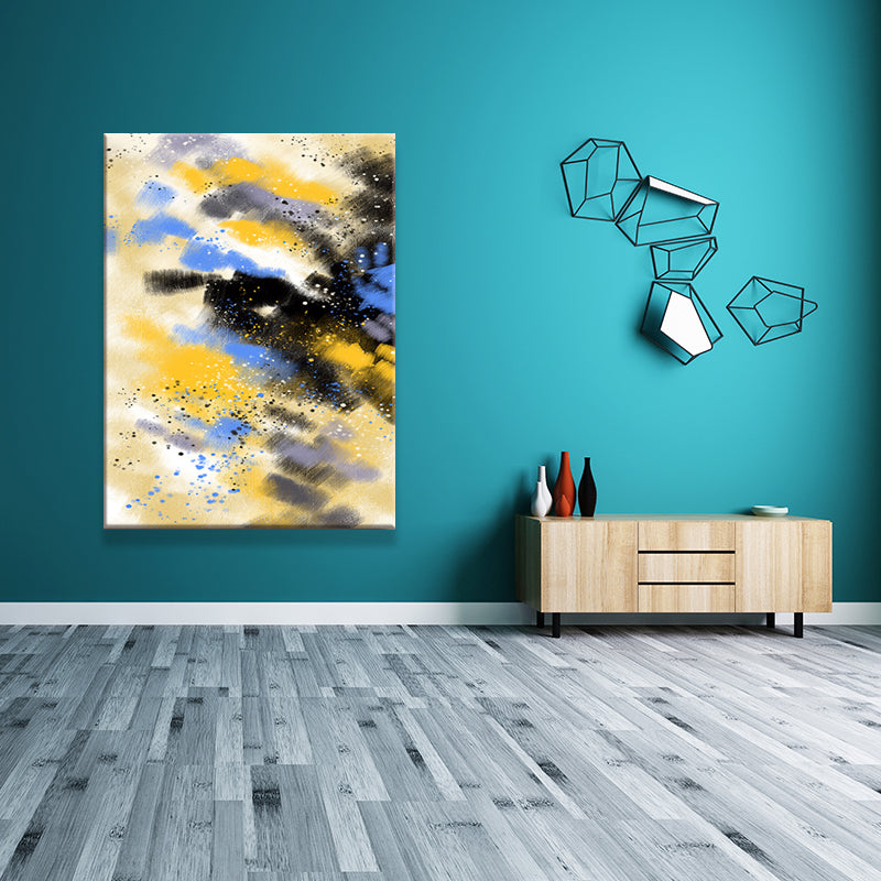 Modernist Canvas Print Yellow Abstract Oil Painting Wall Art for Family Room Clearhalo 'Art Gallery' 'Canvas Art' 'Contemporary Art Gallery' 'Modern' Arts' 1641809