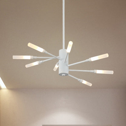 Black/White Sputnik Chandelier Pendant Light Retro Loft Metal LED Pendant Lighting for Corridor White Clearhalo 'Ceiling Lights' 'Chandeliers' 'Modern Chandeliers' 'Modern' Lighting' 16460