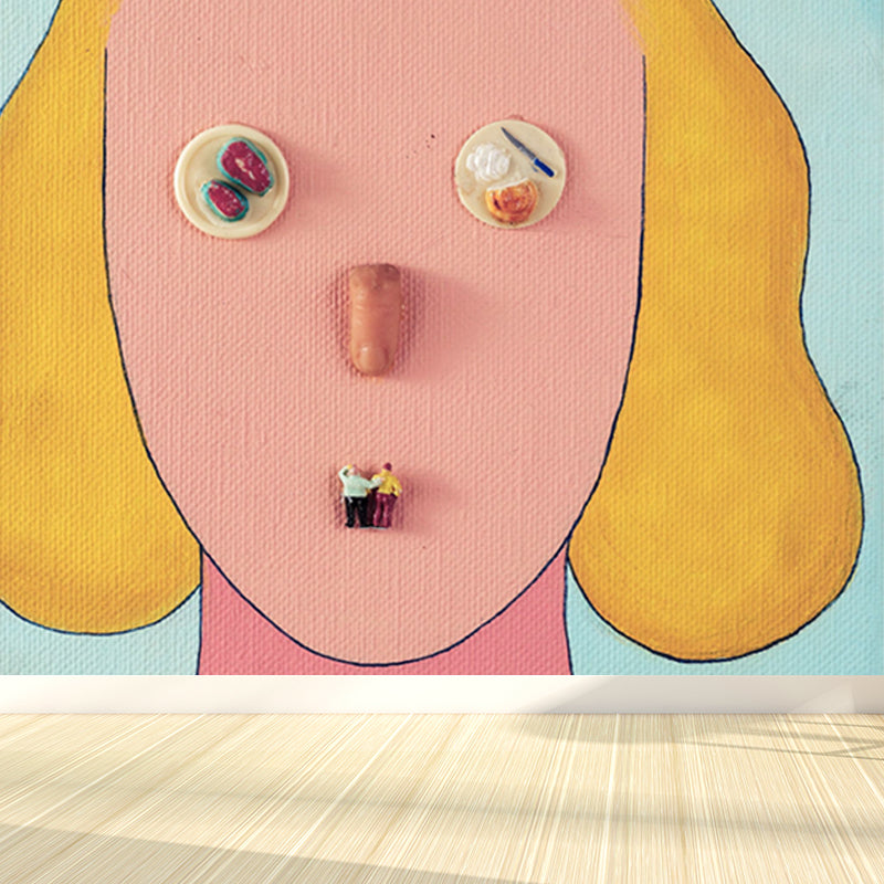 Figure Printed Wall Mural Modern Art Decorative Living Room Wall Covering, Custom Clearhalo 'Wall Decor' 'Wall Mural' 1646241