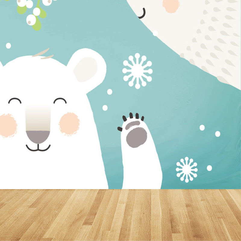 Delightful Cartoon Animals Wall Mural for Kids Room Spring Wall Decor, Customised Clearhalo 'Wall Decor' 'Wall Mural' 1646332