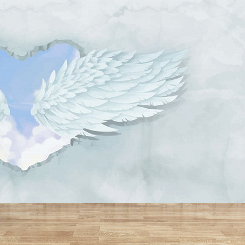 Spreading Wing Mural Decal Soft Color Contemporary Wall Covering for Living Room Clearhalo 'Wall Decor' 'Wall Mural' 1646336