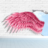 Spreading Wing Mural Decal Soft Color Contemporary Wall Covering for Living Room