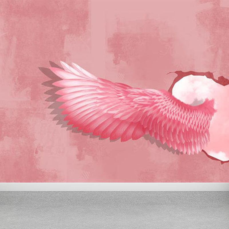 Spreading Wing Mural Decal Soft Color Contemporary Wall Covering for Living Room Clearhalo 'Wall Decor' 'Wall Mural' 1646352