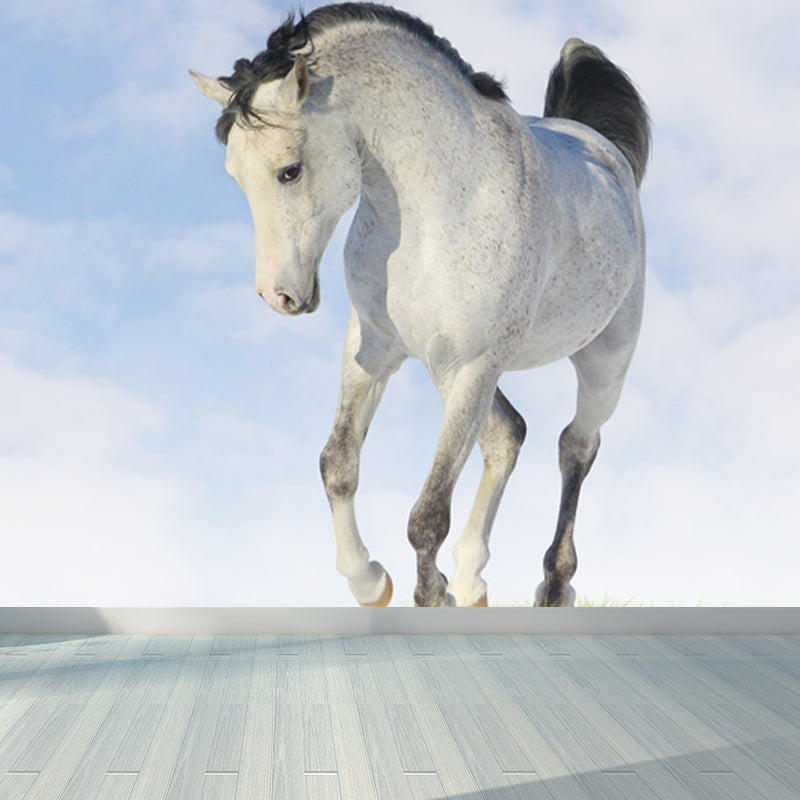 Extra Large Horse Mural Soft Color Non-Woven Wall Decor for Living Room, Personalised Clearhalo 'Wall Decor' 'Wall Mural' 1646442