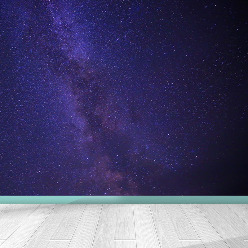 Large Constellations Scene Wall Mural Modern Outer Space Wall Covering in Purple Clearhalo 'Wall Decor' 'Wall Mural' 1646452