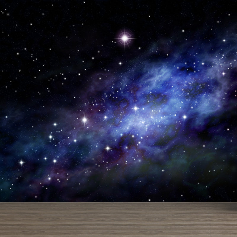 Large Constellations Scene Wall Mural Modern Outer Space Wall Covering in Purple Purple Design 2 Clearhalo 'Wall Decor' 'Wall Mural' 1646455