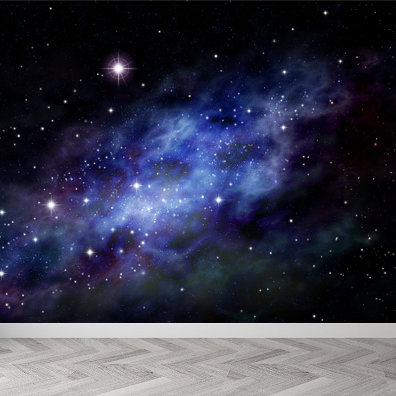 Large Constellations Scene Wall Mural Modern Outer Space Wall Covering in Purple Clearhalo 'Wall Decor' 'Wall Mural' 1646457