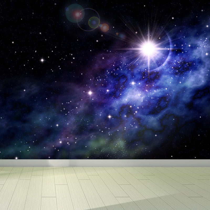 Large Constellations Scene Wall Mural Modern Outer Space Wall Covering in Purple Purple Design 3 Clearhalo 'Wall Decor' 'Wall Mural' 1646460