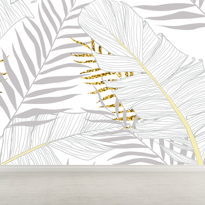 Huge Botanical Leaves Mural Wallpaper Washable Tropical Living Room Wall Covering Clearhalo 'Wall Decor' 'Wall Mural' 1646472