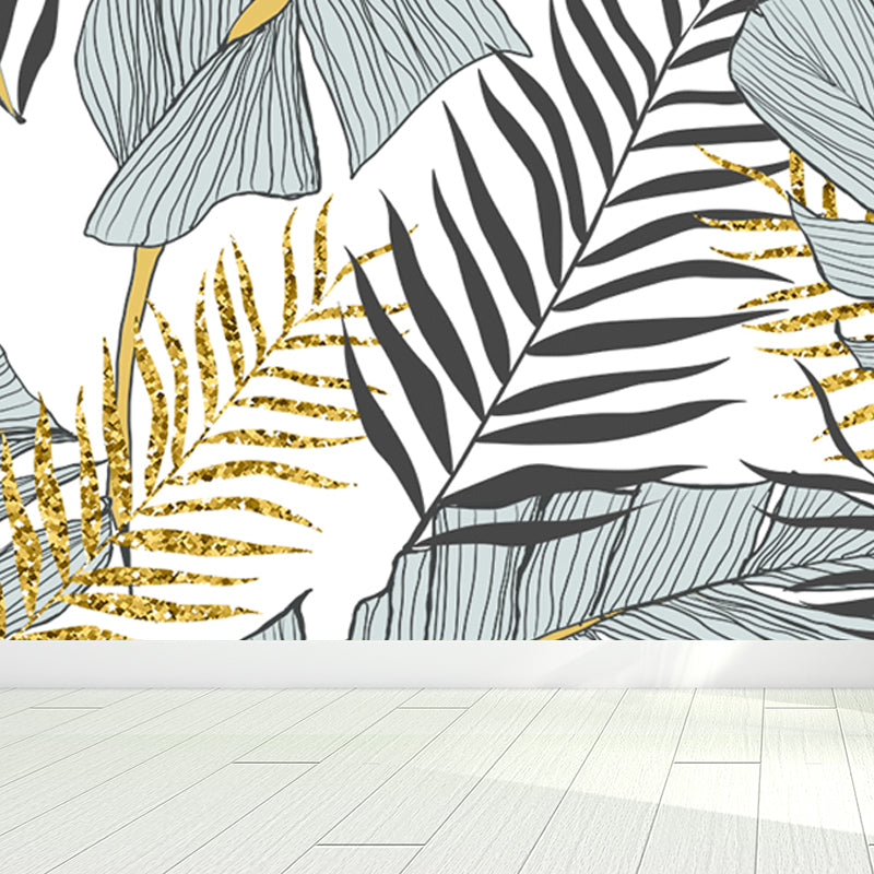 Huge Botanical Leaves Mural Wallpaper Washable Tropical Living Room Wall Covering Clearhalo 'Wall Decor' 'Wall Mural' 1646476