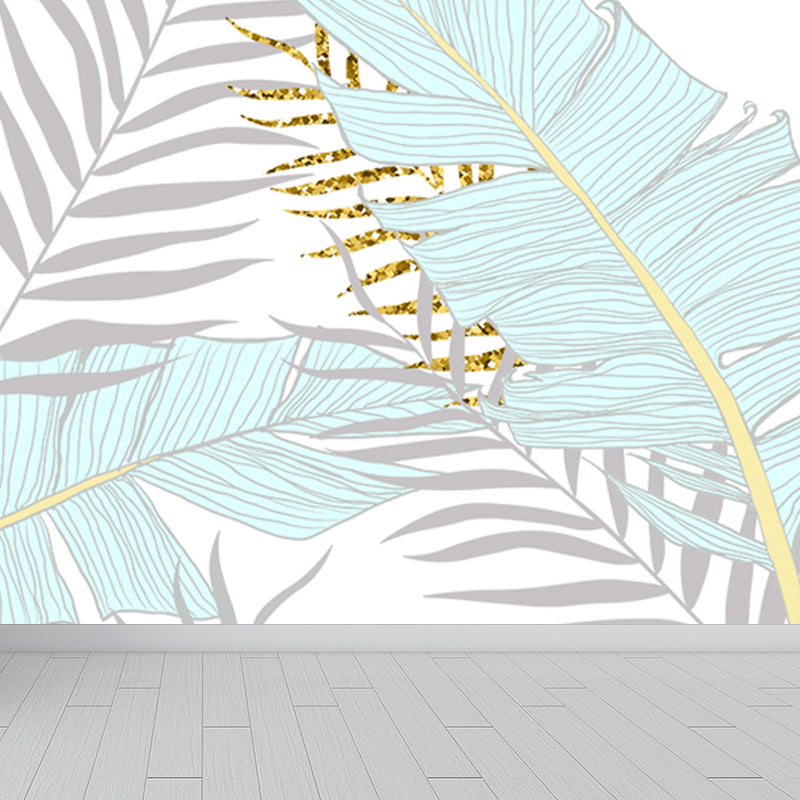 Huge Botanical Leaves Mural Wallpaper Washable Tropical Living Room Wall Covering Clearhalo 'Wall Decor' 'Wall Mural' 1646482