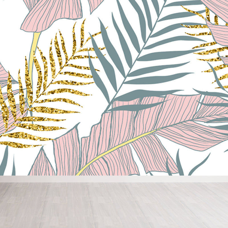 Huge Botanical Leaves Mural Wallpaper Washable Tropical Living Room Wall Covering Clearhalo 'Wall Decor' 'Wall Mural' 1646486