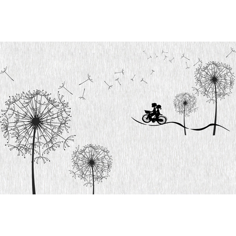 Giant Dandelion Mural Decal Light Color Non-Woven Wall Art for Wall Decor, Made to Measure Clearhalo 'Wall Decor' 'Wall Mural' 1646493