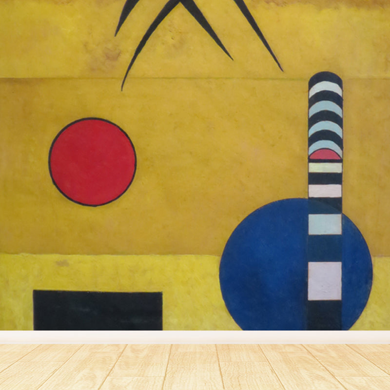 Circular Printed Mural Decal Modern Art Non-Woven Texture Wall Covering in Pastel Color Clearhalo 'Wall Decor' 'Wall Mural' 1646536