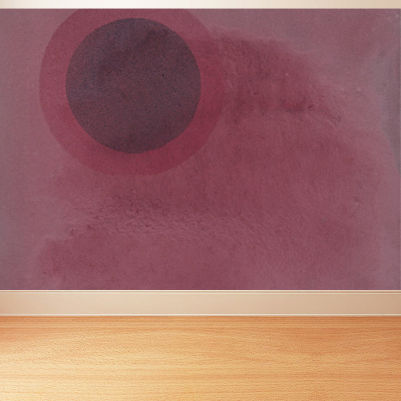 Circular Printed Mural Decal Modern Art Non-Woven Texture Wall Covering in Pastel Color Red Clearhalo 'Wall Decor' 'Wall Mural' 1646540
