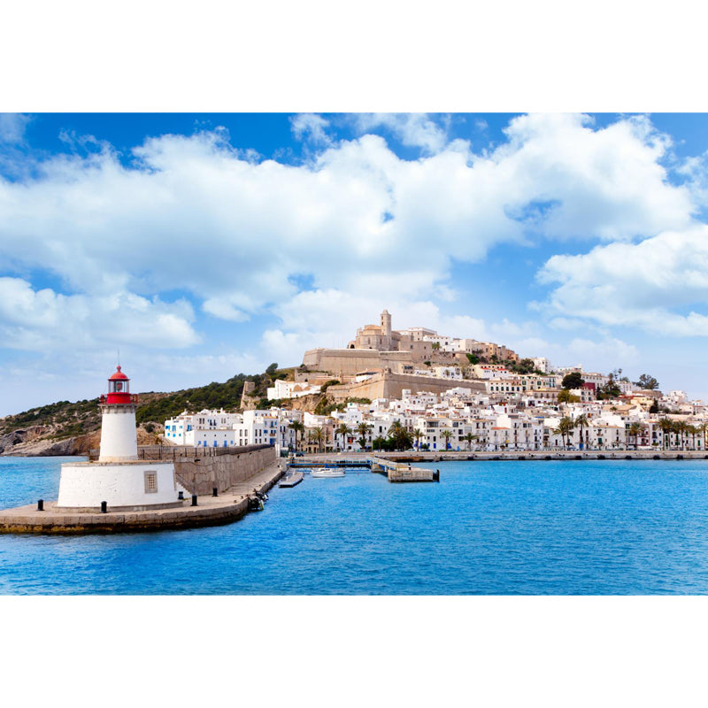 Full Size Photography Nautical Mural Wallpaper with Lighthouse Landscape in Blue Clearhalo 'Wall Decor' 'Wall Mural' 1646598