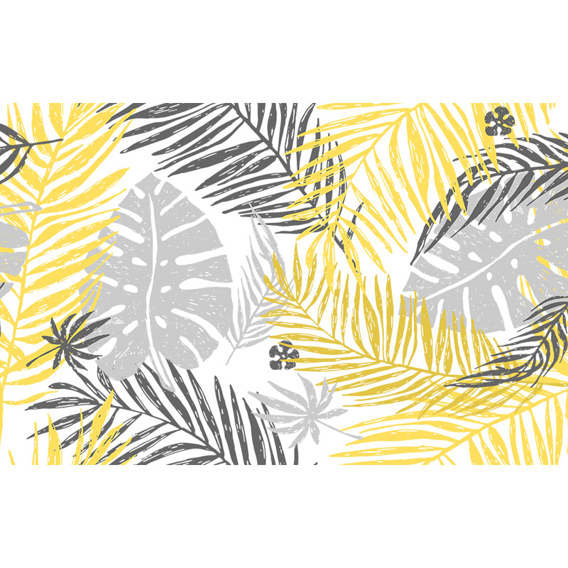 Waterproof Leaves Wall Mural Tropical Non-Woven Wall Decor, Custom Size Available Clearhalo 'Wall Decor' 'Wall Mural' 1646658