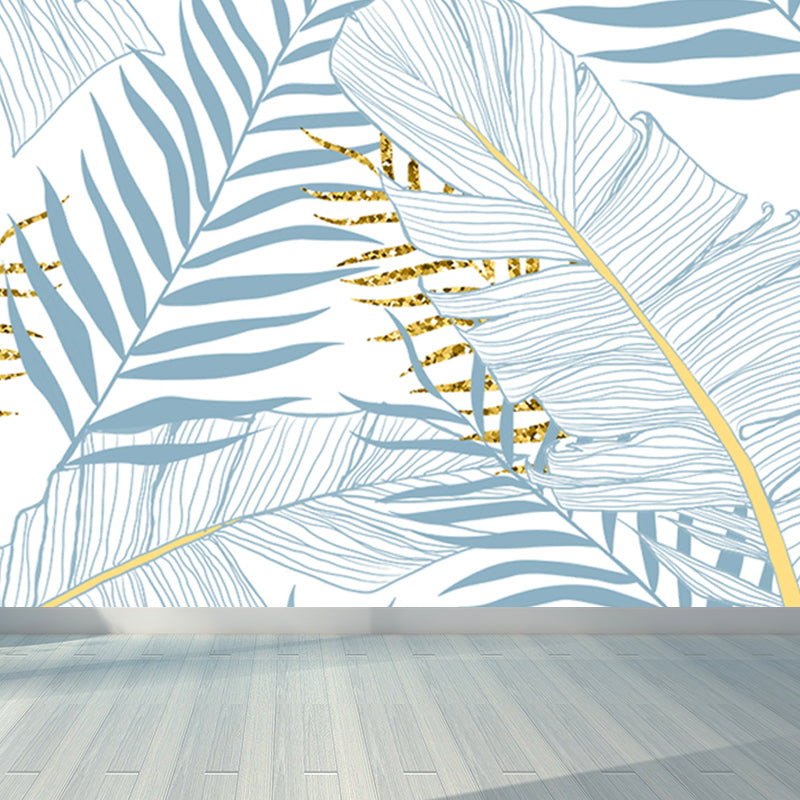 Waterproof Leaves Wall Mural Tropical Non-Woven Wall Decor, Custom Size Available Clearhalo 'Wall Decor' 'Wall Mural' 1646662