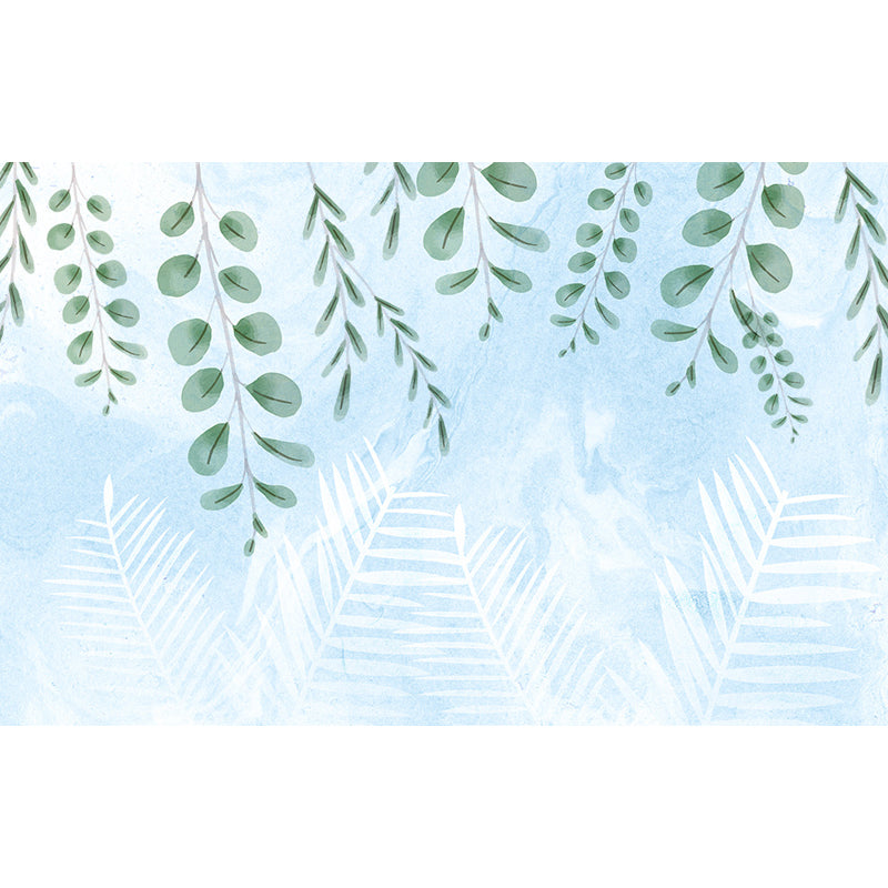 Modern Leaves Print Mural Soft Color Living Room Wall Art, Custom Size Available Clearhalo 'Wall Decor' 'Wall Mural' 1646683