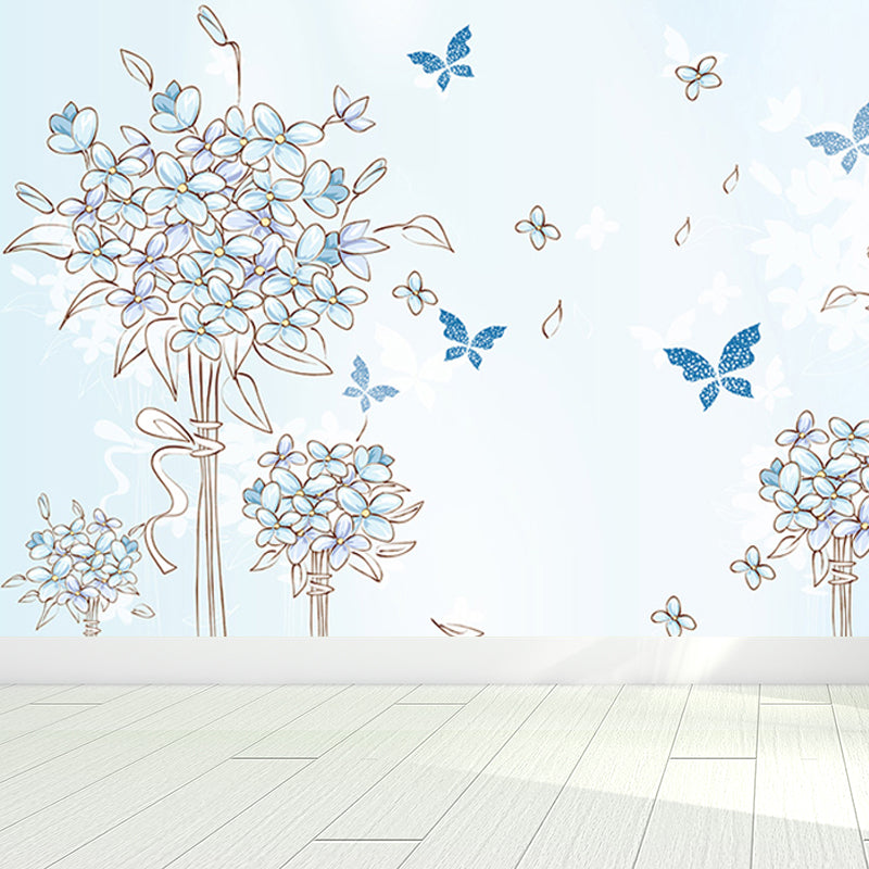 Soft Color Dandelion Mural Decal Moisture-Proof Modern Living Room Wall Covering Clearhalo 'Wall Decor' 'Wall Mural' 1646701