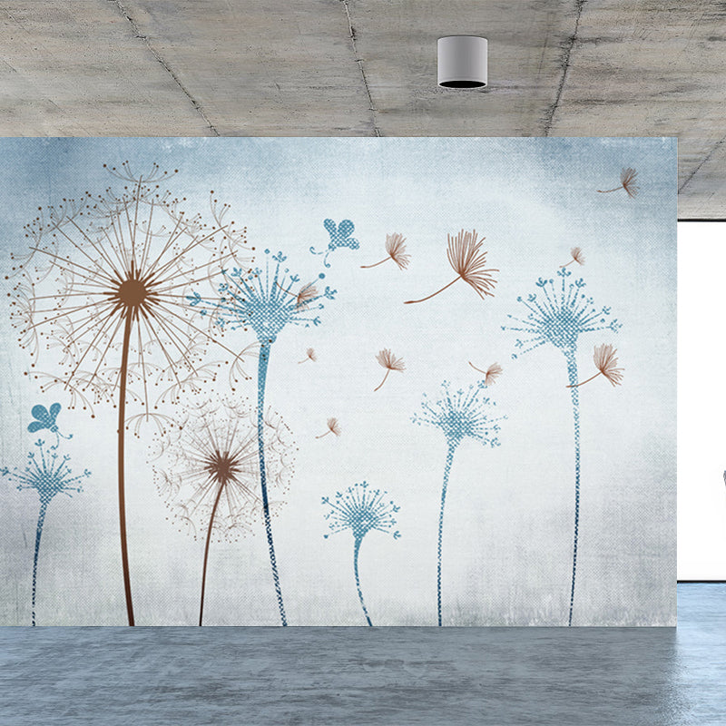 Soft Color Dandelion Mural Decal Moisture-Proof Modern Living Room Wall Covering Clearhalo 'Wall Decor' 'Wall Mural' 1646707