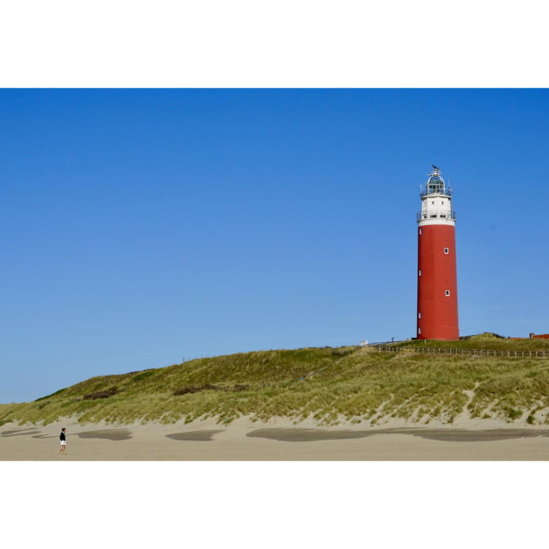 Large Lighthouse and Sky Mural Wallpaper Coastal Sea Landscape Wall Covering in Blue Clearhalo 'Wall Decor' 'Wall Mural' 1646718