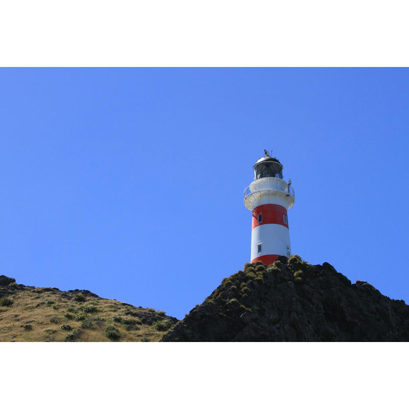 Large Lighthouse and Sky Mural Wallpaper Coastal Sea Landscape Wall Covering in Blue Clearhalo 'Wall Decor' 'Wall Mural' 1646728