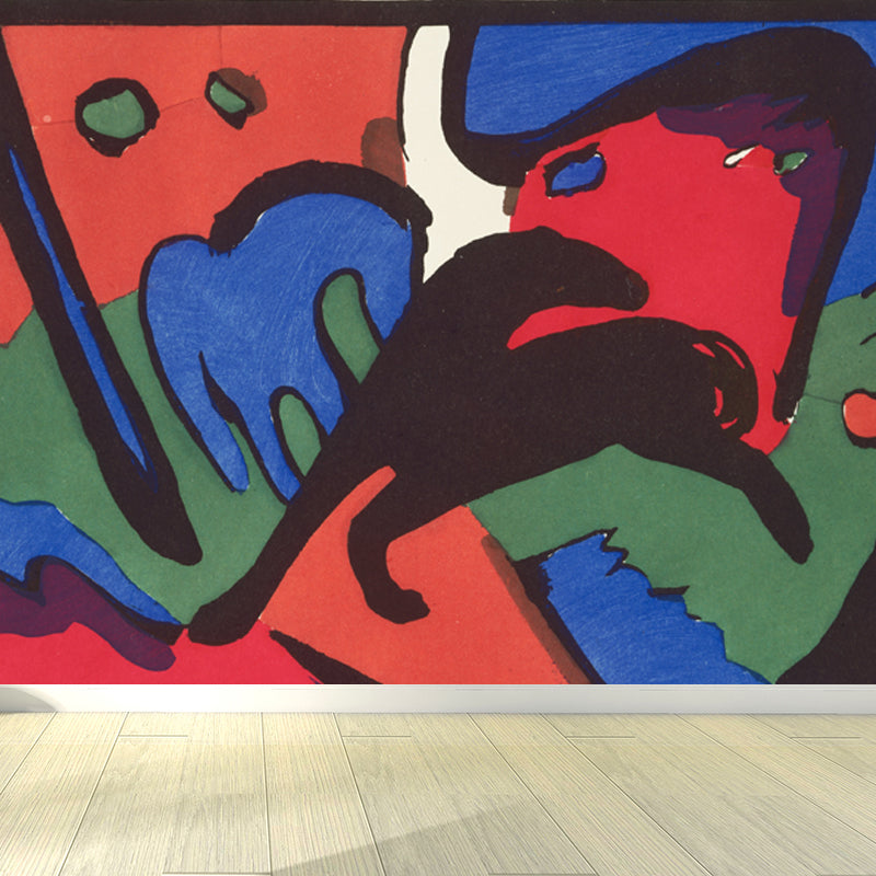 Rural Scene Mural Decal Contemporary Art Decorative Playroom Wall Covering, Custom Printed Green Design 1 Clearhalo 'Wall Decor' 'Wall Mural' 1646730