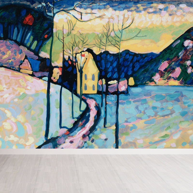 Rural Scene Mural Decal Contemporary Art Decorative Playroom Wall Covering, Custom Printed Green Design 3 Clearhalo 'Wall Decor' 'Wall Mural' 1646740