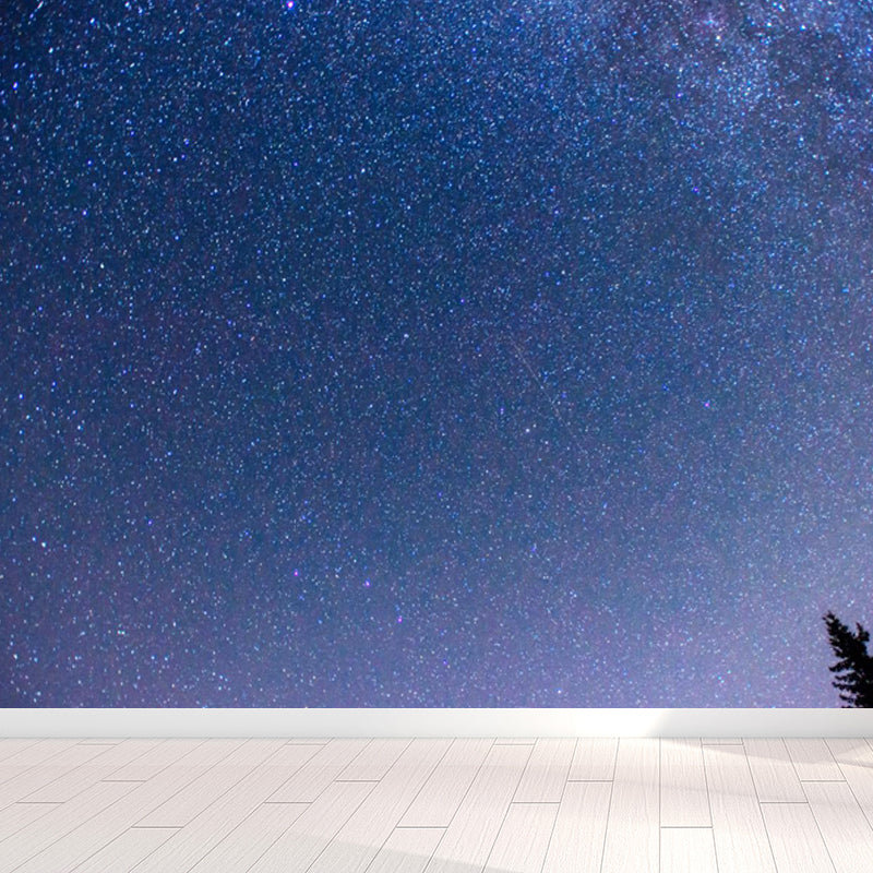 Full Size Photography Modern Mural Decal with Night Sky Pattern Constellations in Purple Purple Design 1 Clearhalo 'Wall Decor' 'Wall Mural' 1646770