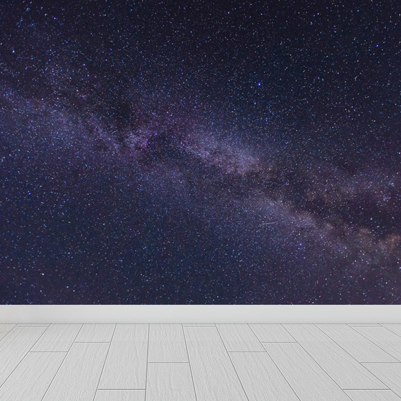 Full Size Photography Modern Mural Decal with Night Sky Pattern Constellations in Purple Purple Design 2 Clearhalo 'Wall Decor' 'Wall Mural' 1646775