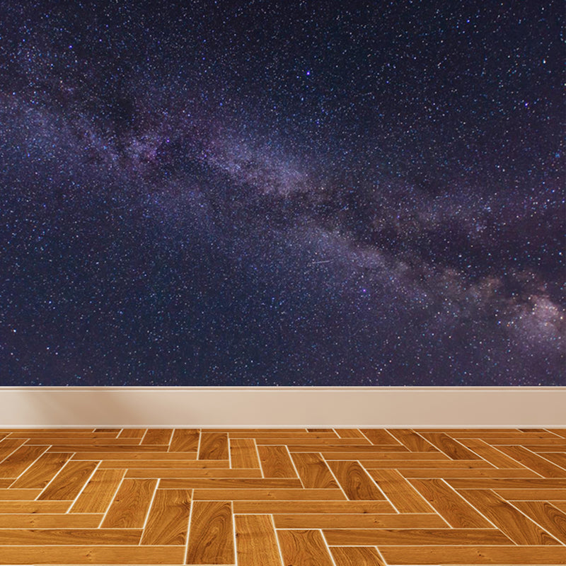 Full Size Photography Modern Mural Decal with Night Sky Pattern Constellations in Purple Clearhalo 'Wall Decor' 'Wall Mural' 1646777