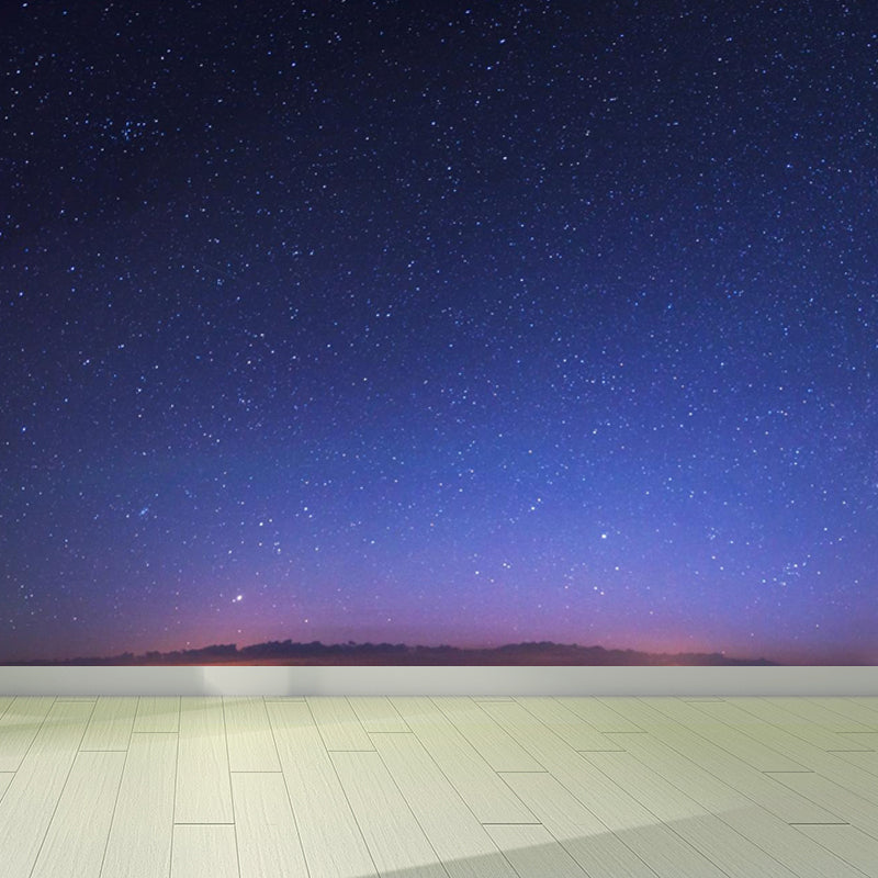 Full Size Photography Modern Mural Decal with Night Sky Pattern Constellations in Purple Purple Design 3 Clearhalo 'Wall Decor' 'Wall Mural' 1646780