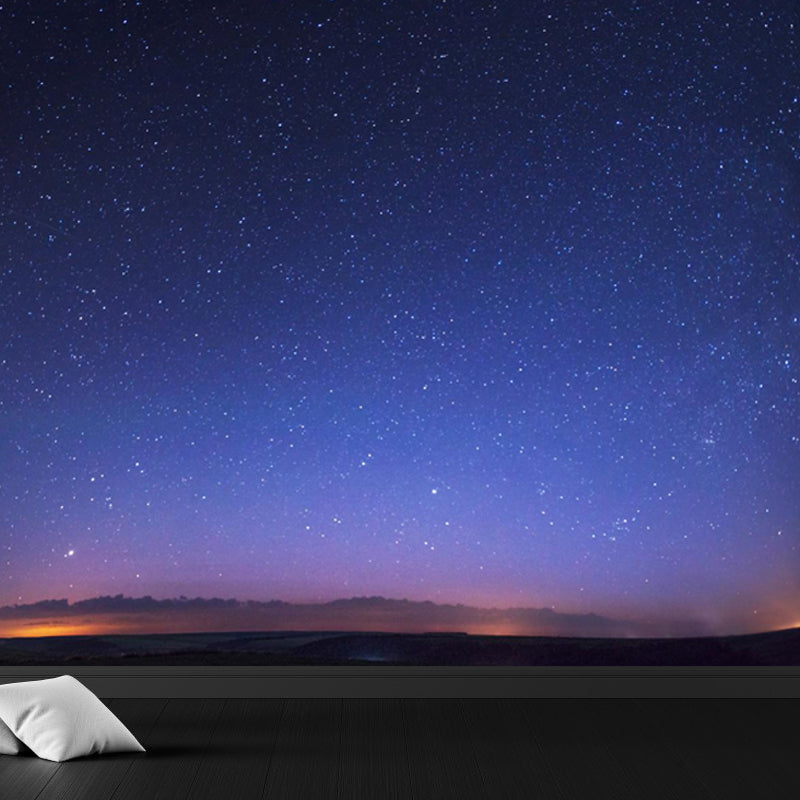 Full Size Photography Modern Mural Decal with Night Sky Pattern Constellations in Purple Clearhalo 'Wall Decor' 'Wall Mural' 1646782