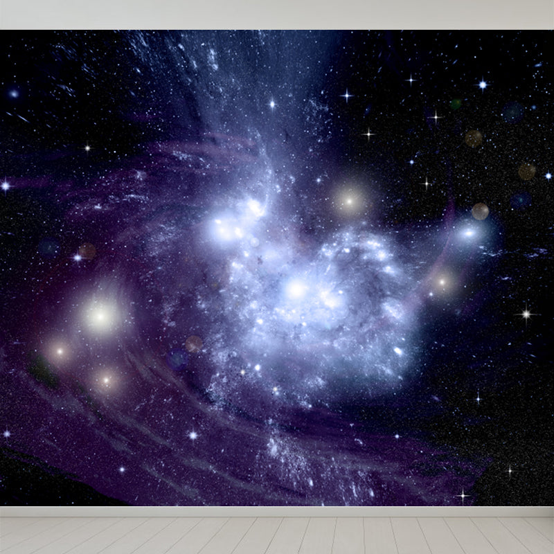 Full Size Photography Modern Mural Decal with Night Sky Pattern Constellations in Purple Purple Design 4 Clearhalo 'Wall Decor' 'Wall Mural' 1646785