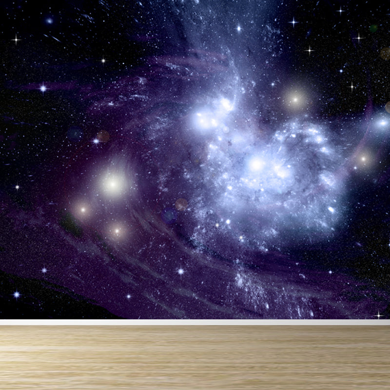 Full Size Photography Modern Mural Decal with Night Sky Pattern Constellations in Purple Clearhalo 'Wall Decor' 'Wall Mural' 1646786