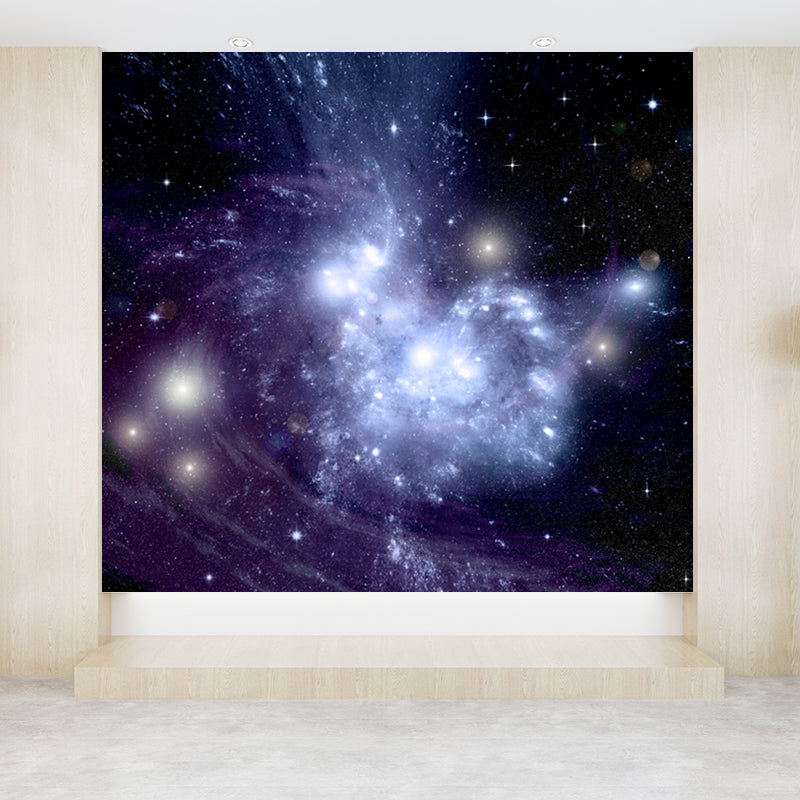 Full Size Photography Modern Mural Decal with Night Sky Pattern Constellations in Purple Clearhalo 'Wall Decor' 'Wall Mural' 1646787