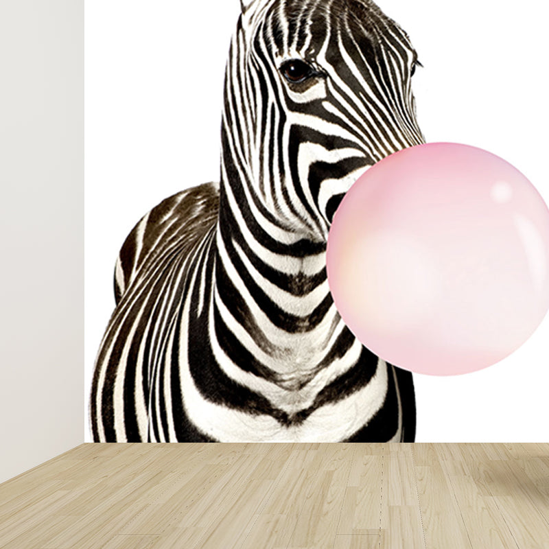 Contemporary Mural Wallpaper for Bedroom Full Size Wall Covering in Pastel Color White Clearhalo 'Wall Decor' 'Wall Mural' 1646800