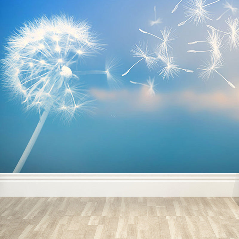 Dandelion Mural Decal Soft Color Decorative Wall Art for Dining Room, Made to Measure Clearhalo 'Wall Decor' 'Wall Mural' 1646811